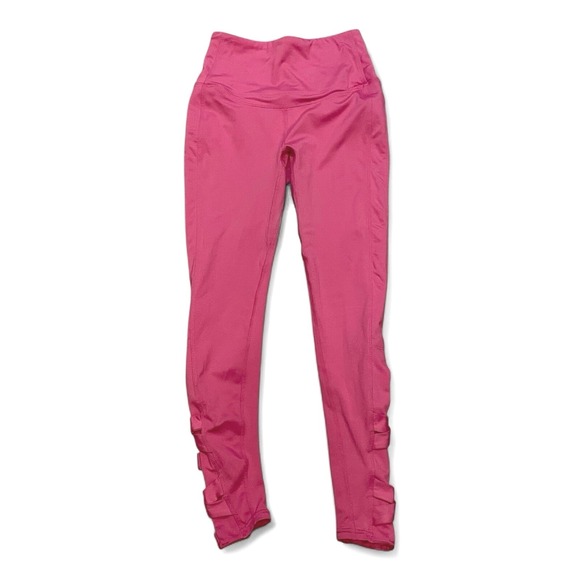 Free People Pants - Free People FP Movement Pink Yoga Leggings Balletcore Criss‎ Cross Detail XS